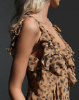 Elegant Leopard Print Maxi Dress.