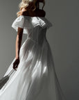 Elegant Off-Shoulder White Dress - GodBlessDress