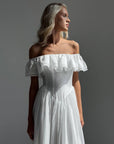 Elegant Off-Shoulder White Dress - GodBlessDress