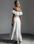 Elegant Off-Shoulder White Dress - GodBlessDress