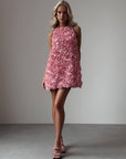 Floral Mini Dress - Pink Rose - GodBlessDress