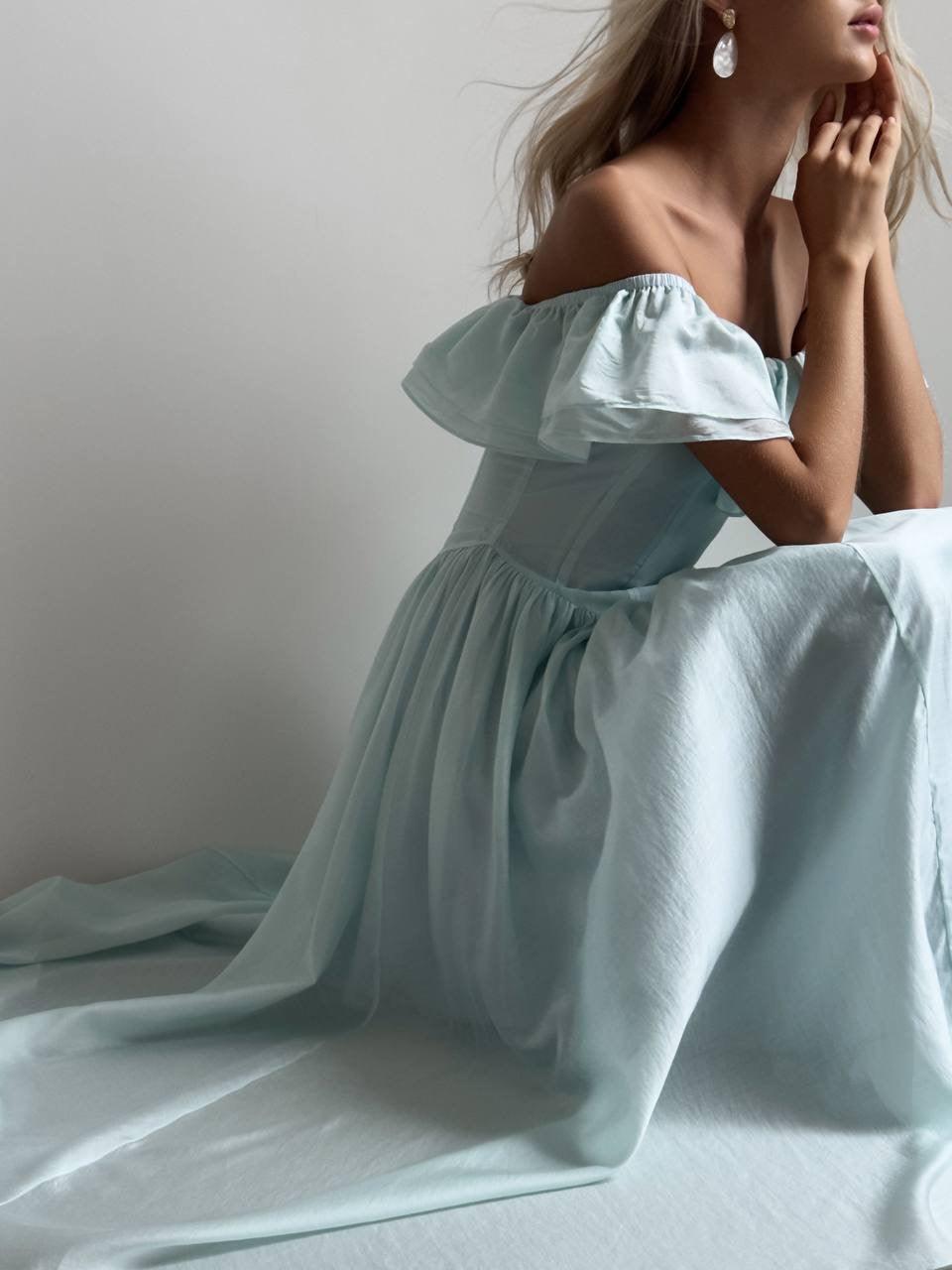 Ethereal Off-Shoulder Maxi Dress - GodBlessDress