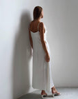 Elegant Chic White Midi Dress - GodBlessDress