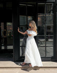 Elegant Off-Shoulder White Dress - GodBlessDress