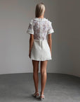 Elegant White Lace Mini Dress - GodBlessDress