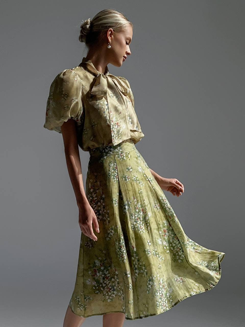 Elegant Floral Midi Suit - GodBlessDress