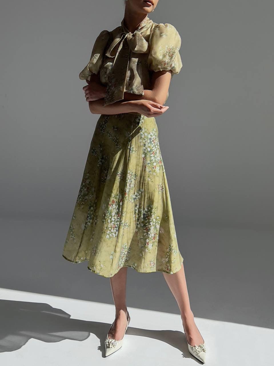 Elegant Floral Midi Suit - GodBlessDress