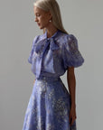 Elegant Purple Floral Midi Suit - GodBlessDress