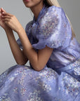 Elegant Purple Floral Midi Suit - GodBlessDress