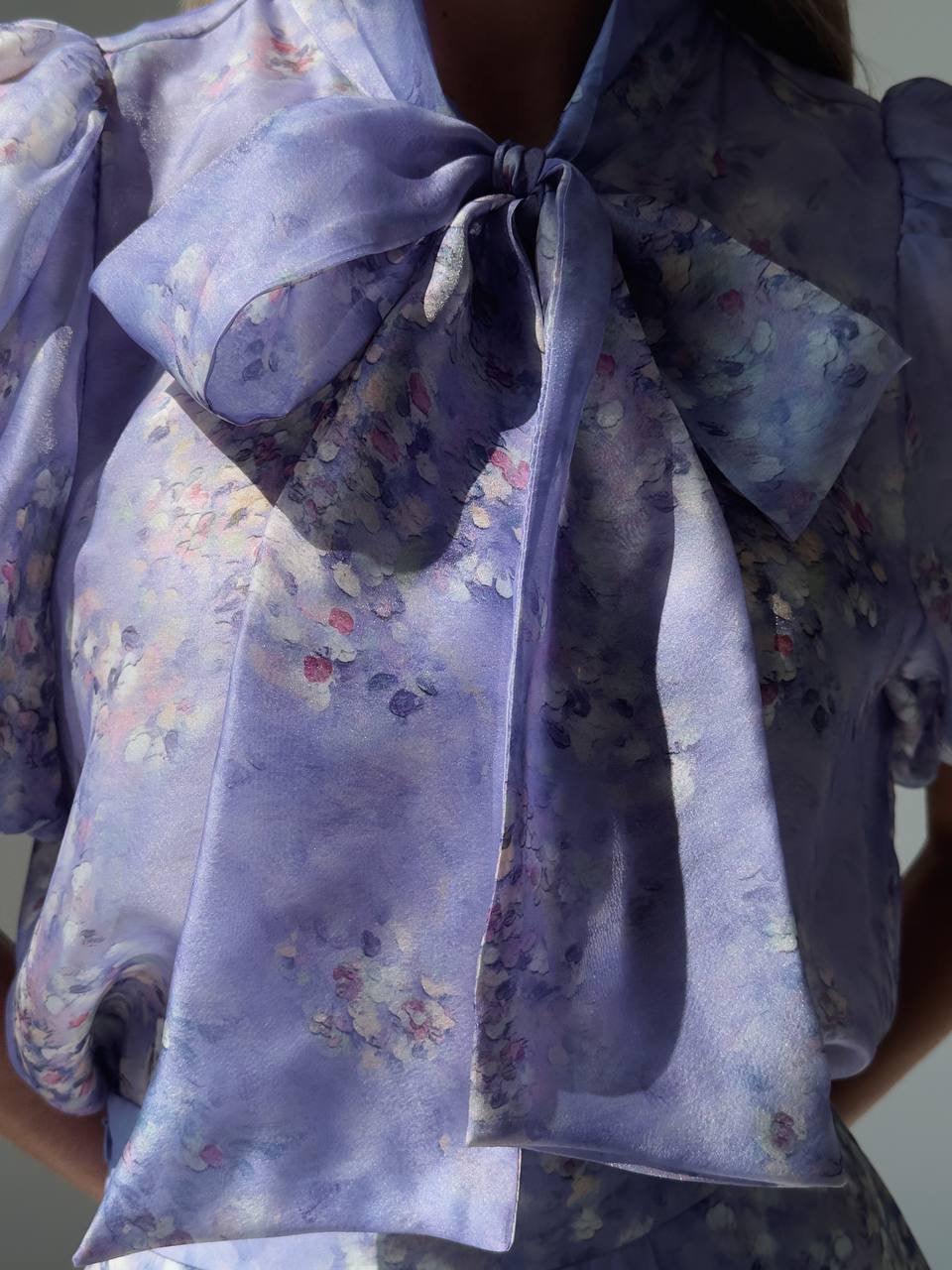 Elegant Purple Floral Midi Suit - GodBlessDress