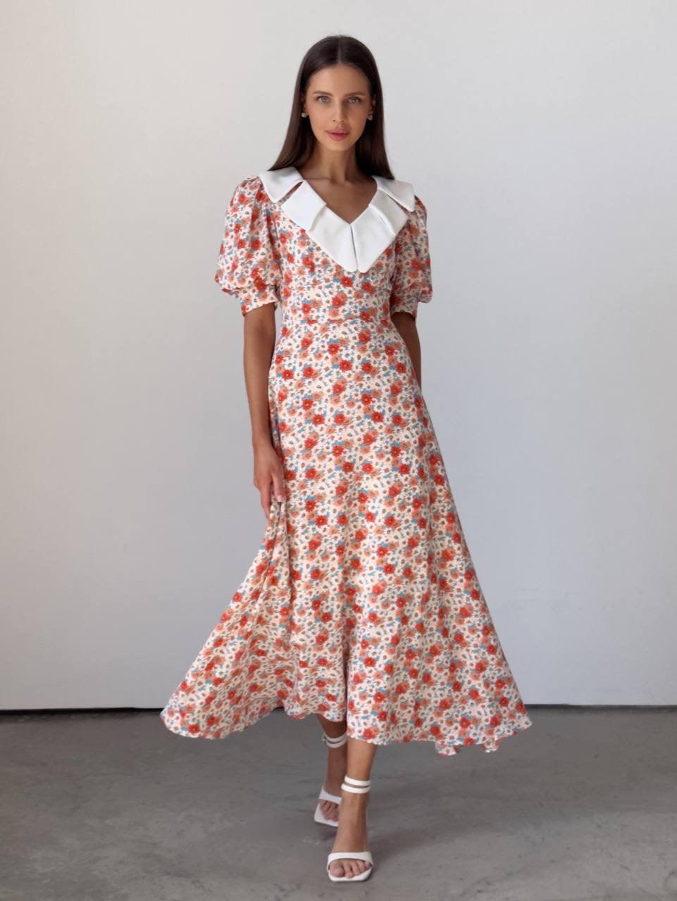 Vintage Floral Print Dress - GodBlessDress