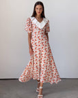 Vintage Floral Print Dress - GodBlessDress