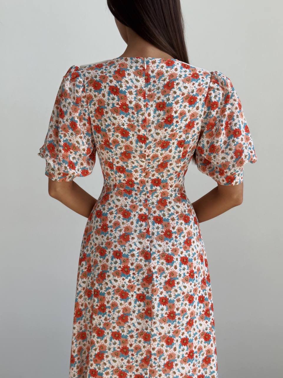 Vintage Floral Print Dress - GodBlessDress