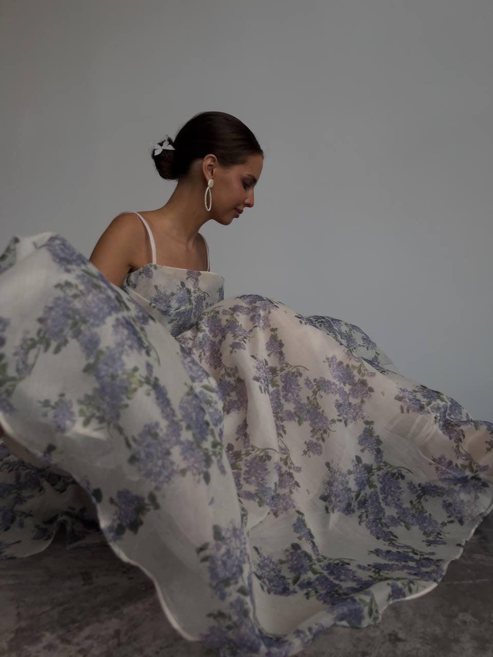 XS Elegant Floral Print Dress