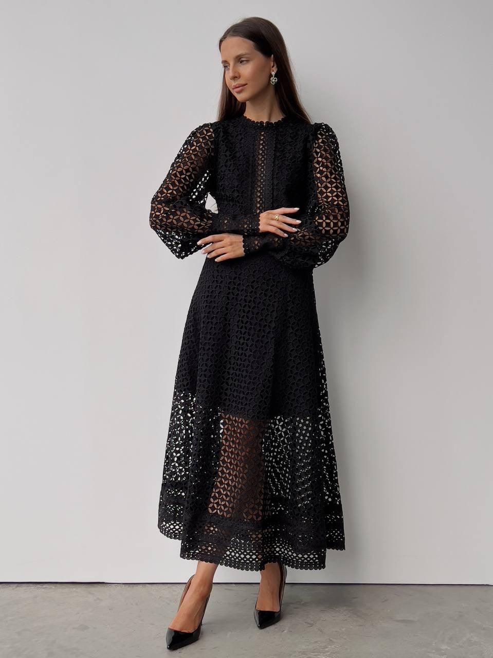 Elegant Black Lace Dress - GodBlessDress