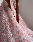 Elegant Floral Midi Pink Dress - GodBlessDress