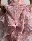 Elegant Floral Midi Pink Dress - GodBlessDress