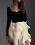 Stunning Black-White Contrast Dress - GodBlessDress