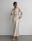 Elegant Silk Maxi Dress - GodBlessDress