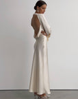 Elegant Silk Maxi Dress - GodBlessDress