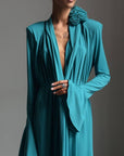 Elegant Turquoise Maxi Dress - GodBlessDress