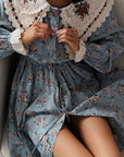 Vintage-Style Floral Dress - GodBlessDress