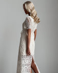 White Lotus Lace Midi Dress