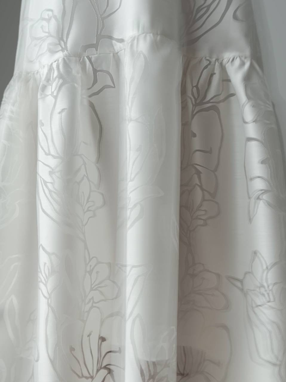 Elegant Floral Pattern White Dress