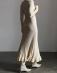 Elegant Cross-Front Ribbed Maxi Dress