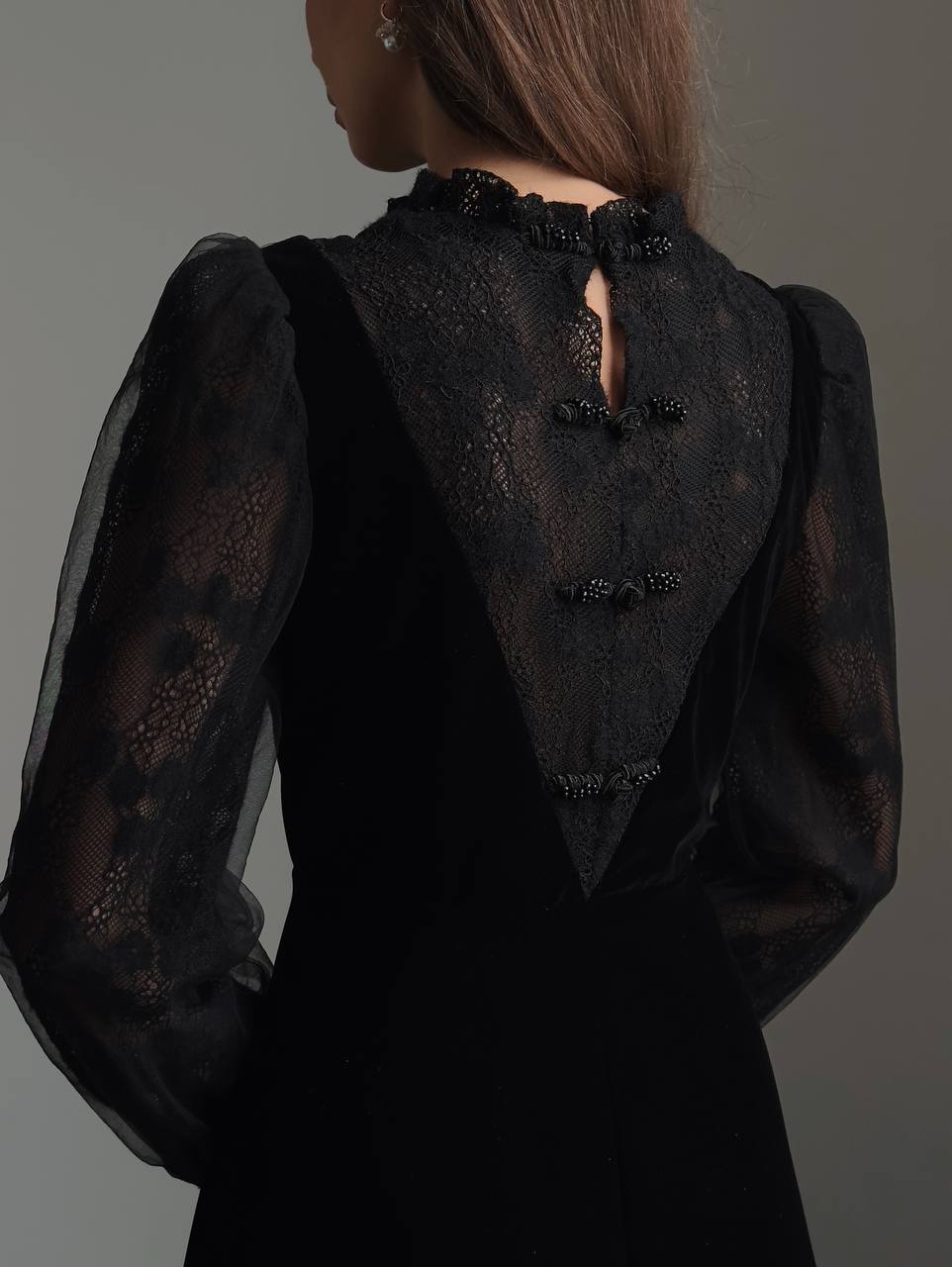 Velvet Lace Illusion Dress