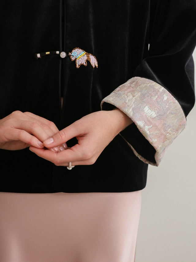 Noir Silk Charm Jacket