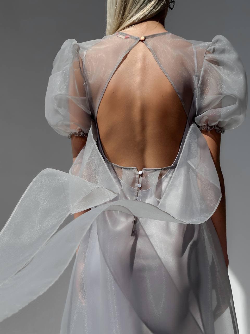 grey tulle midi dress Grey Soft Tulle Romantic Midi Dress