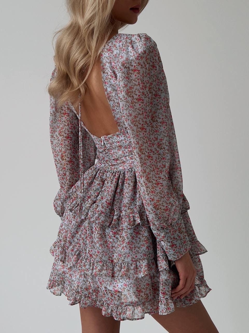 Floral Chiffon Mini Dress.