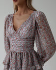 Floral Chiffon Mini Dress.