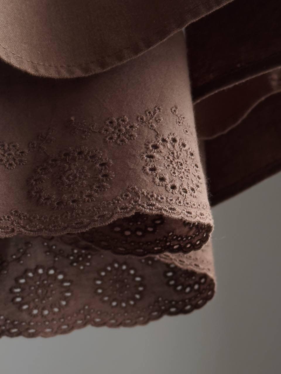 Lace Detail Brown Bohemian Maxi Dress.