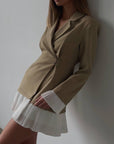 Elegant Blazer-Style Dress with Pleated Skirt.