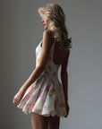 Floral Print Spaghetti Strap Mini Dress.