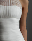 Halter Neck White Bodycon Mini Dress.