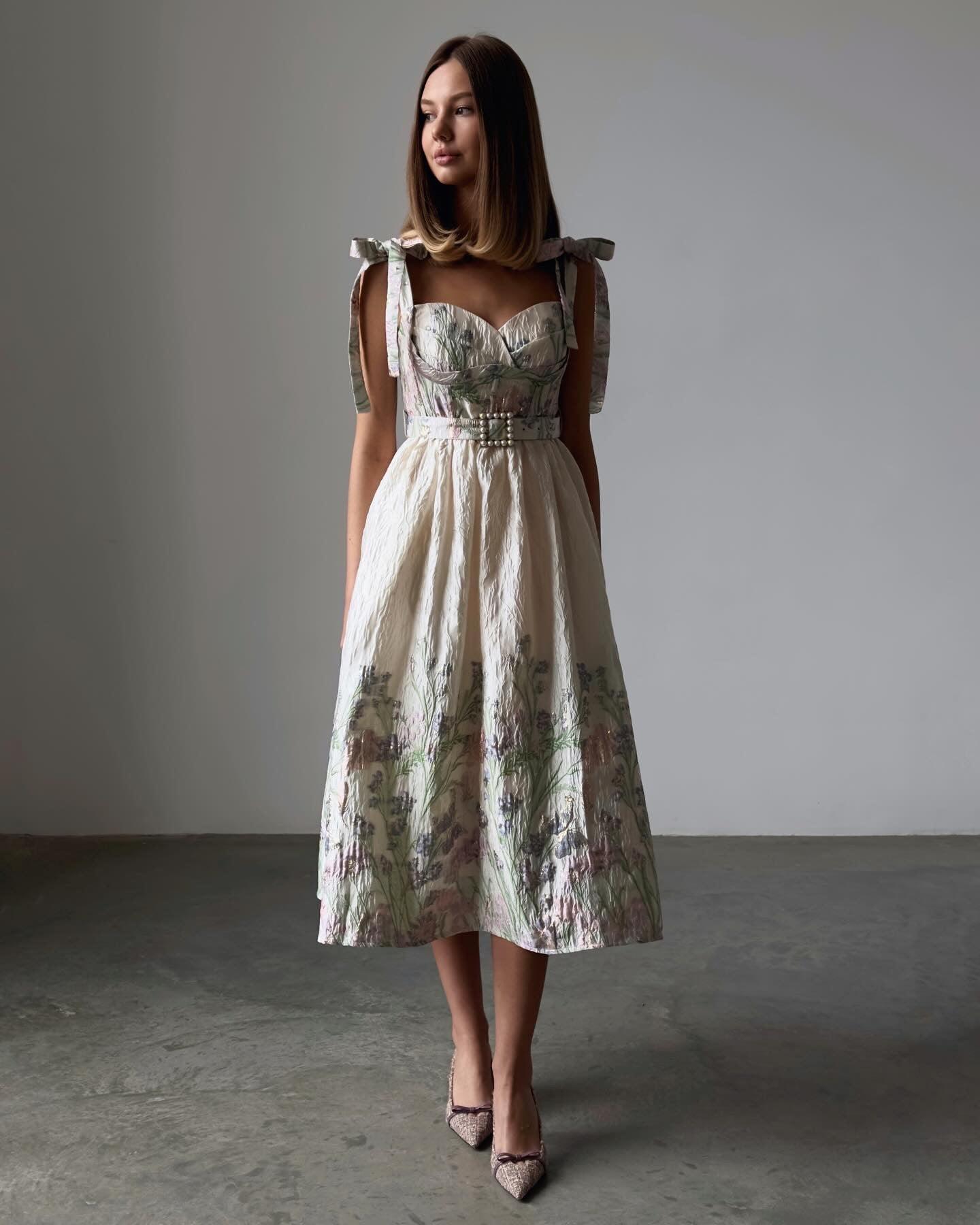 bow strap midi dress Sweetheart Bow Strap Midi Dress