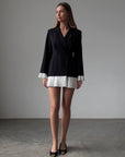 Chic Blazer Dress with Pleated Skirt.