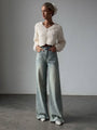 Wide Leg Vintage Denim Jeans - GodBlessDress