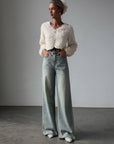 Wide Leg Vintage Denim Jeans - GodBlessDress