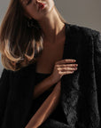 Black Textured Oversized Jacket