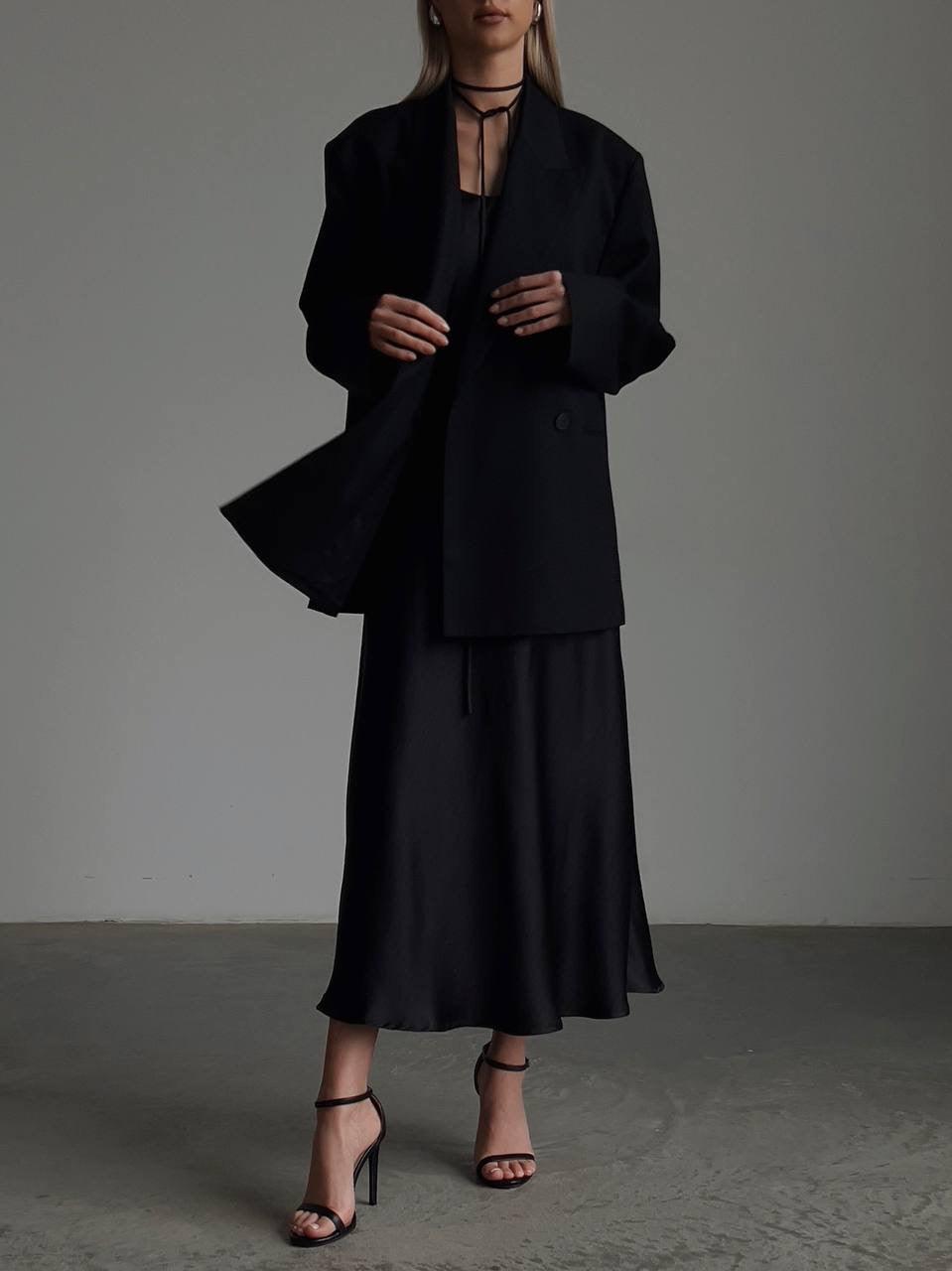 Elegant Black Oversize Jacket - GodBlessDress