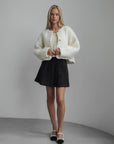 Soft Textured White Plush Jacket