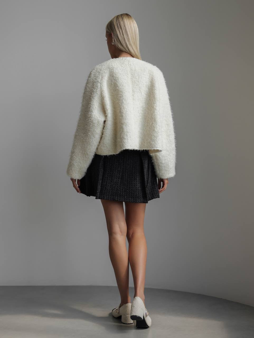 Soft Textured White Plush Jacket