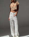 Stylish Heart-Patterned White Pants - GodBlessDress