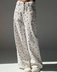 Stylish Heart-Patterned White Pants - GodBlessDress