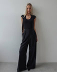 Chic High-Waisted Wide-Leg Black pants