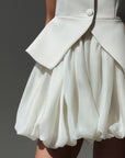 Elegant White Bubble Skirt